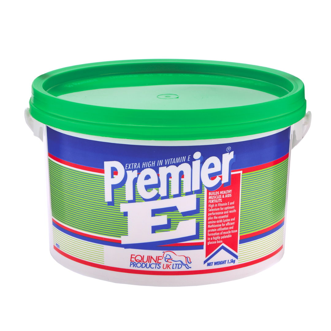 Premier E – konsentrert vitamin E, selen og aminosyrer for muskler, restitusjon og avl
